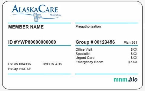 Alaska karta ubezpieczenia zdrowotnego edytowalny szablon